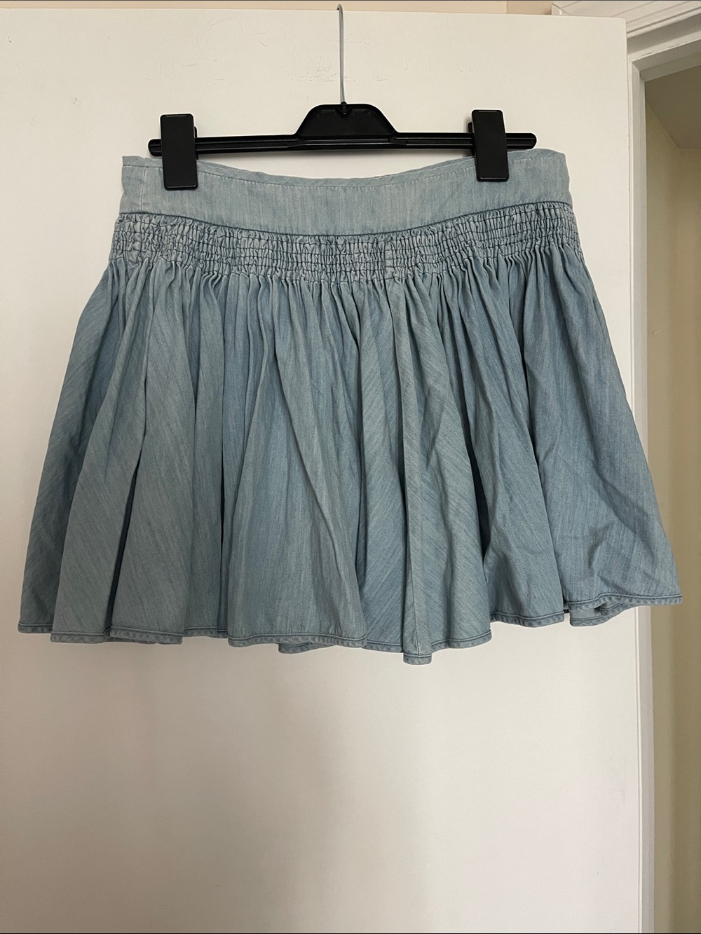 See By Chloe Light Blue Denim Skater Mini Skirt